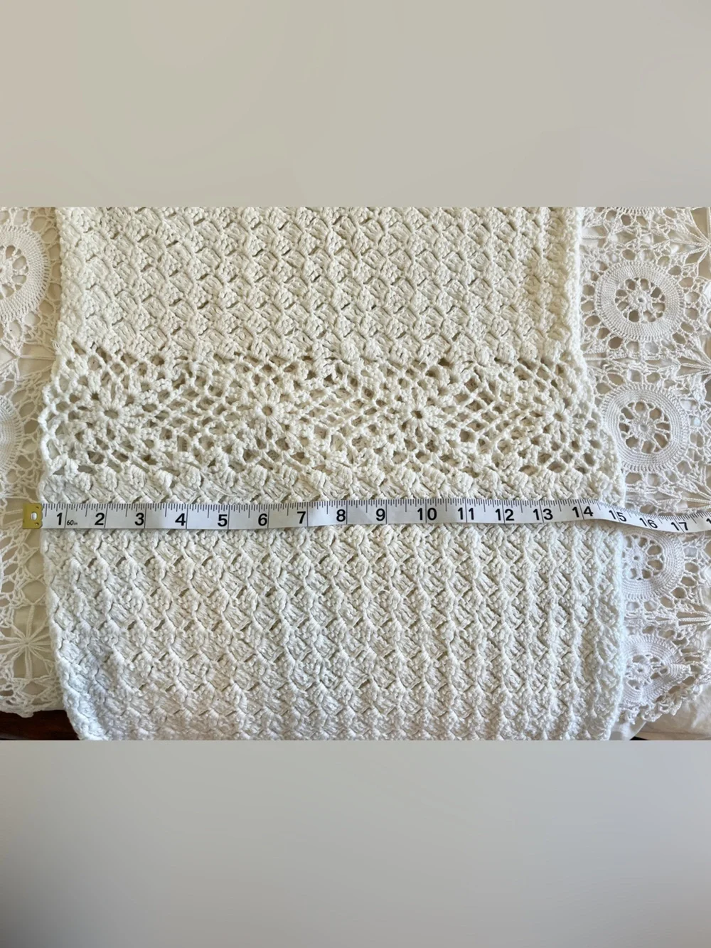 Vintage handmade white crochet sleeveless dress - Picture 7 of 7